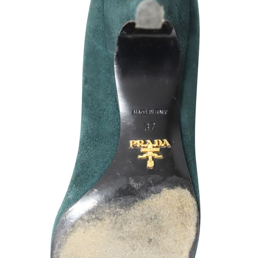 Prada Cone Heel Sandals in Green Suede - Picture 6 of 7